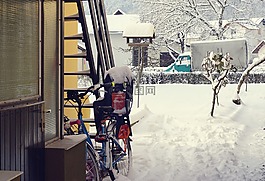 自行车,雪,骑自行车