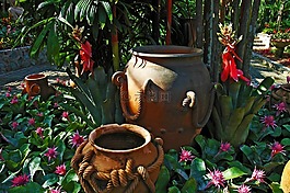 花坛,陶壶,公园