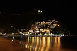 蒙特 igeldo,圣塞巴斯蒂安,夜景景观
