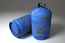 气瓶,气缸,蓝色