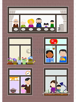 家庭,父母和孩子,建筑