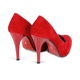 妇女的鞋子,红色,pin