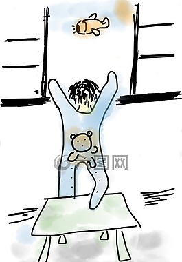 孩子,蹒跚,大便