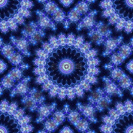 曼陀罗,蓝色,分形