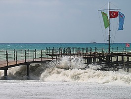 海,侧,码头