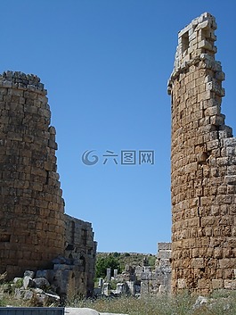 两座塔,废墟,脱离