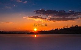 日落,湖,暮光之城