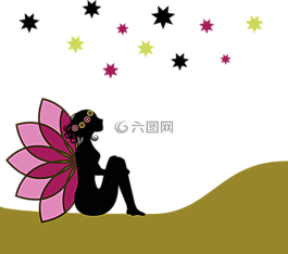 小精灵,坐在,坐