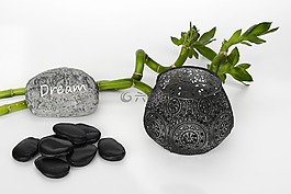 石头,黑色,竹