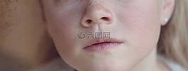 面对,女孩,鼻子