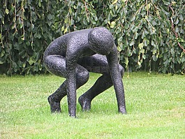 雕像,下蹲,金属
