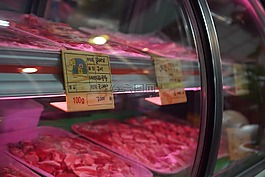屠夫,肉,陈列柜