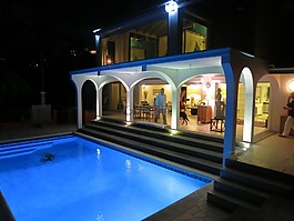 水池,池,夜