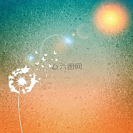 背景,太阳,蒲公英