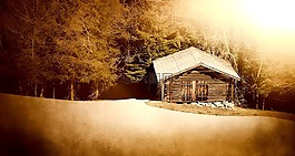 小木屋,木薄荷,山上的小屋