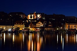 夜间照片,端口,城市