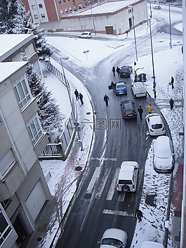 雪,堵塞的交通,nevado