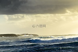 波,膨胀,冲浪