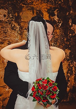 婚礼,新郎,互相拥抱