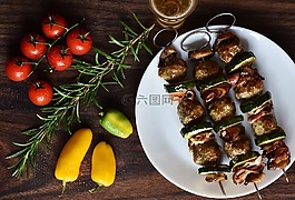 鸡,肉,串