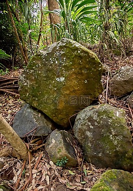 岩,巨砾,玄武岩