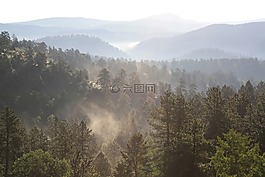 山,日出,公园