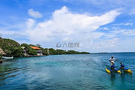 岛,海,双体船