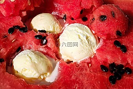 冰淇淋,冰,香草冰淇淋