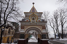 符拉迪沃斯托克 （海参崴,在凯旋门,冬季