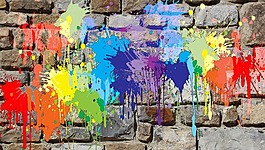 绘画,墙上,壁画