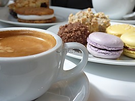咖啡,macaron,甜美
