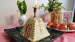 复活节,复活节蛋糕,蜡烛