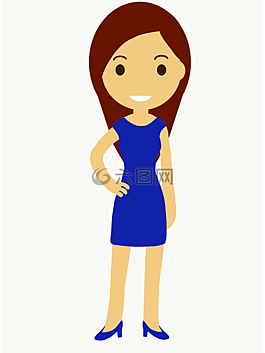 蓝色礼服,女子,业务