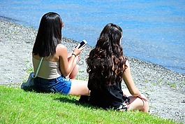 女孩,智能手机,女子