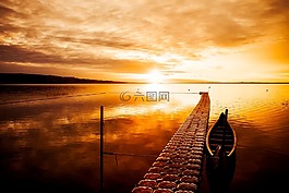 加拿大,日落,黄昏