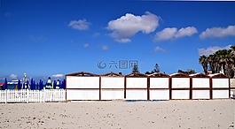 海滩,更衣室,假期