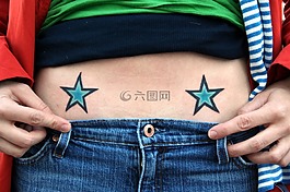 纹身,肚皮,星星