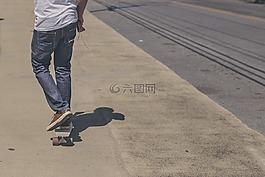 滑板手,滑板,街
