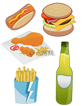快餐食品,碳酸饮料,不健康