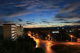 雨后,晚霞,乌云