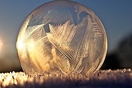 冰晶体,肥皂泡沫,冷冻气泡