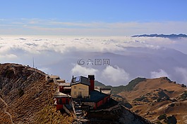 避难所,山,云