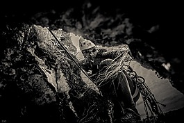 攀岩爱好者,登山,直立