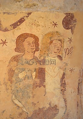 壁画,墙上,教堂