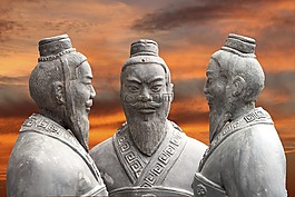 中国,日落,身材
