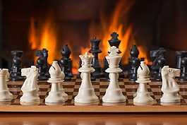 棋,棋盘游戏,炉边