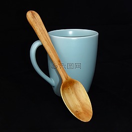 杯,勺子,雕刻勺子