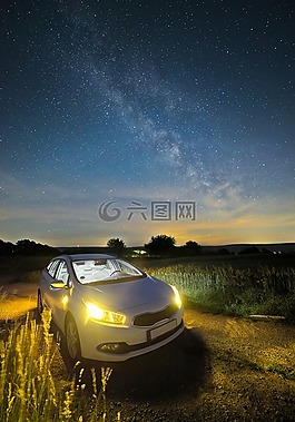 汽車,夜,燈