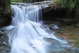 瀑布,水域,大自然