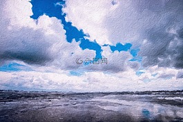 湖,明尼苏达州,天空